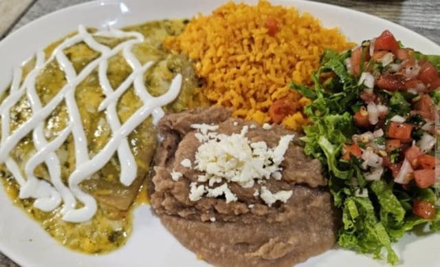 Enchiladas with Green Salsa.